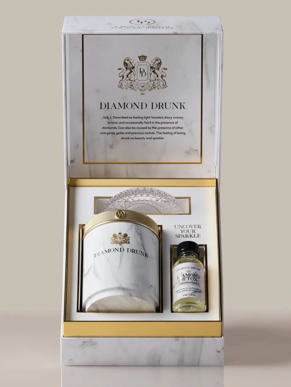 NWOT Diamond Drunk Marble Smoke Fine Jewelry Cleaner Starter Set + Drain Cover